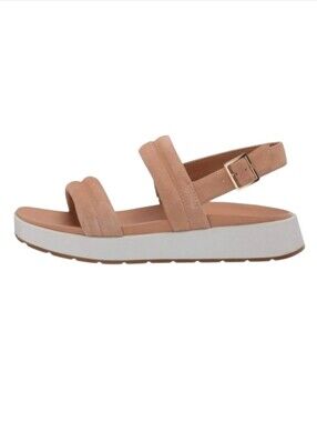 UGG Lynnden Sandal with Buckle Bronzer Suede Tan and White